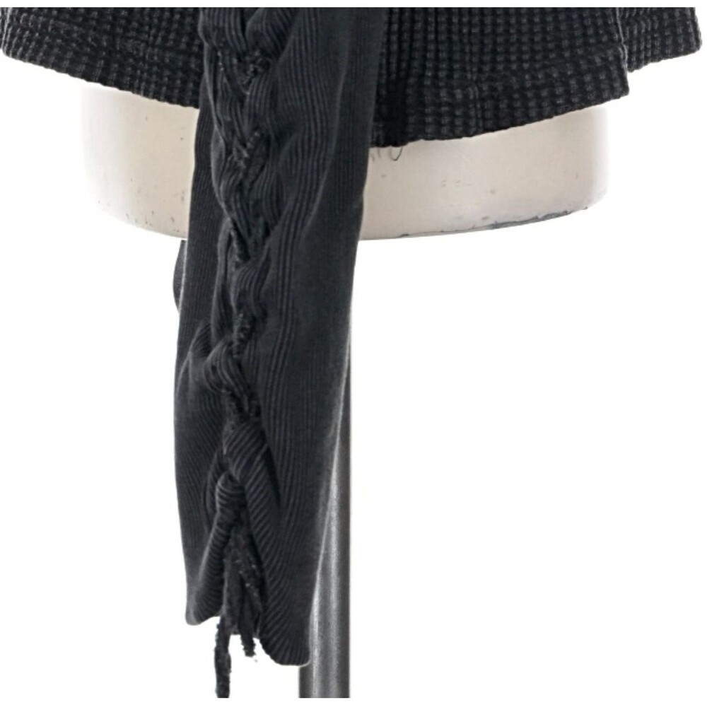 Free People FP One Tasha Lace Up Sleeves Thermal Black XL Shirt, boho grunge - Picture 5 of 11